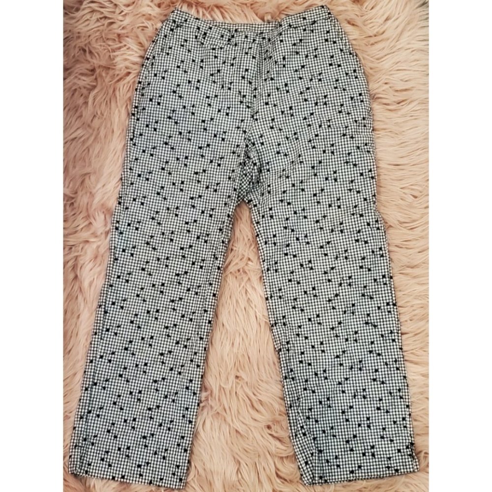 CHARTER CLUB Emboidery Black Leaf Dress Pants